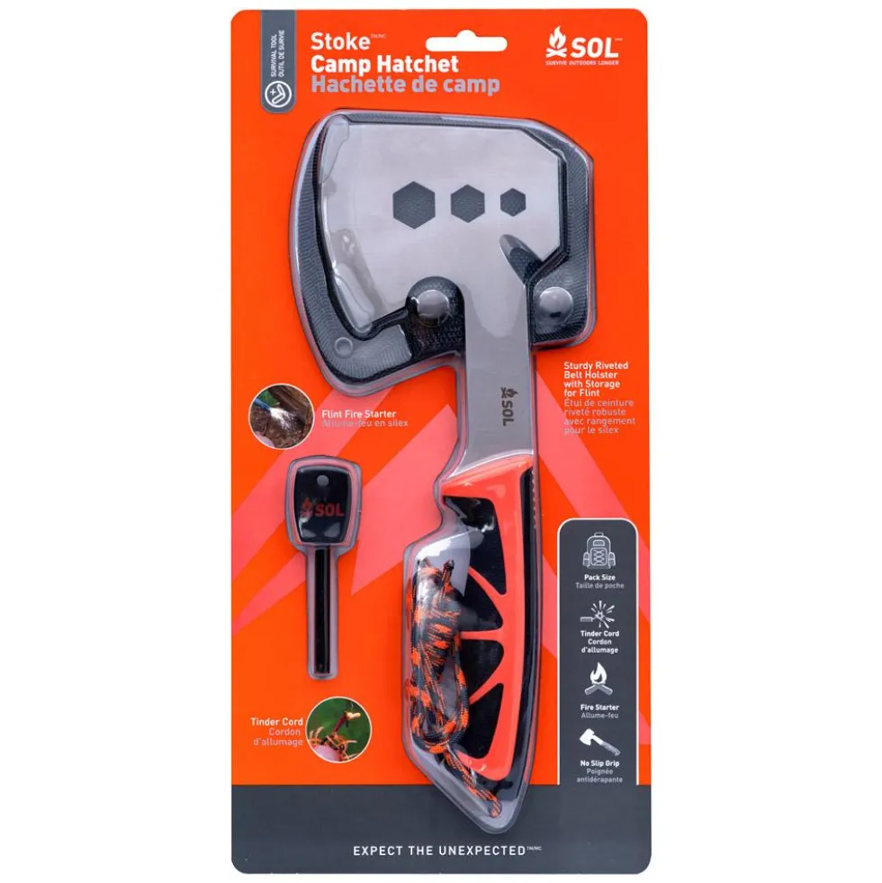 Accette SOL Stock Camp Hatchet Black Orange