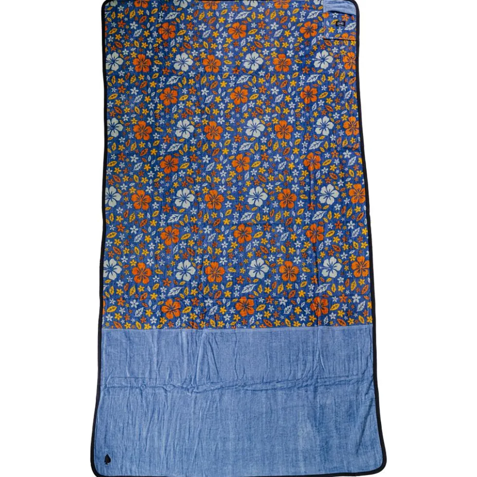 All-In Large Beach Towel Flore Blue
