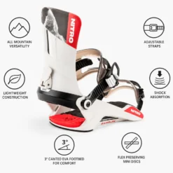 Attacchi Snowboard Nitro Rambler Raw black white red