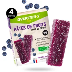 Barrette energetiche Overstims Pates De Fruits Bio (4 x 25 g.) Myrtille