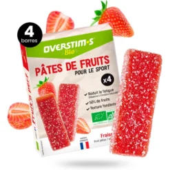 Barrette energetiche Overstims Pates De Fruits Bio (4 x 25 g.) Fraise