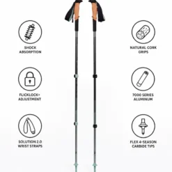 Bastoncini Black Diamond Pursuit Shock Steel Grey-Foam Green