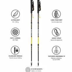 Bastoncini Guidetti Flashlock Platinium Aero Carbone Perf Noir Jaune