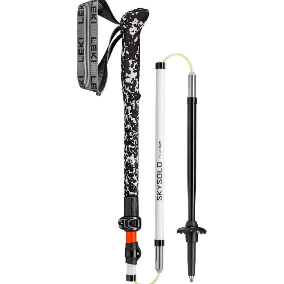 Bastoncini Leki Skysolo Fx Carbon 120-140 cm Neon Orange White Black