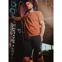 Bermudas Watts Venice Black Fluo Orange