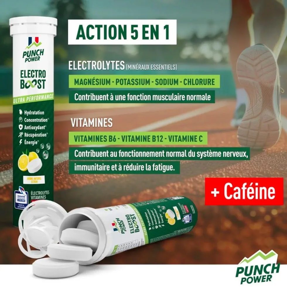 Bevi Punch Power Electroboost - Tube 20 Comprimés Citron Caféine