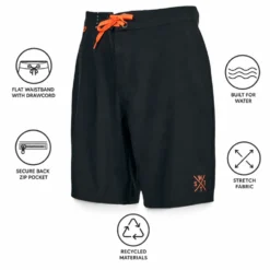 Boardshort Watts Rbondi Black Fluo Orange
