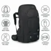 Borsone Osprey Fairview Trek 55 Black