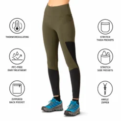 Calzamaglia da trail Norrona senja equaliser stretch Tights W's Olive Night - Caviar