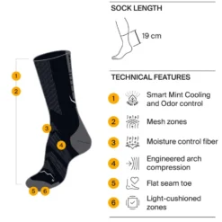 Calze Buff Coolnet Crew Socks Graphite