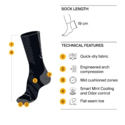 Calze Buff Dryflx Crew Socks Light Grey