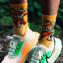Calze Bv Sport Trail Socks Ultra High Collector Des Bosses Et Des Bulles Pop Jaune