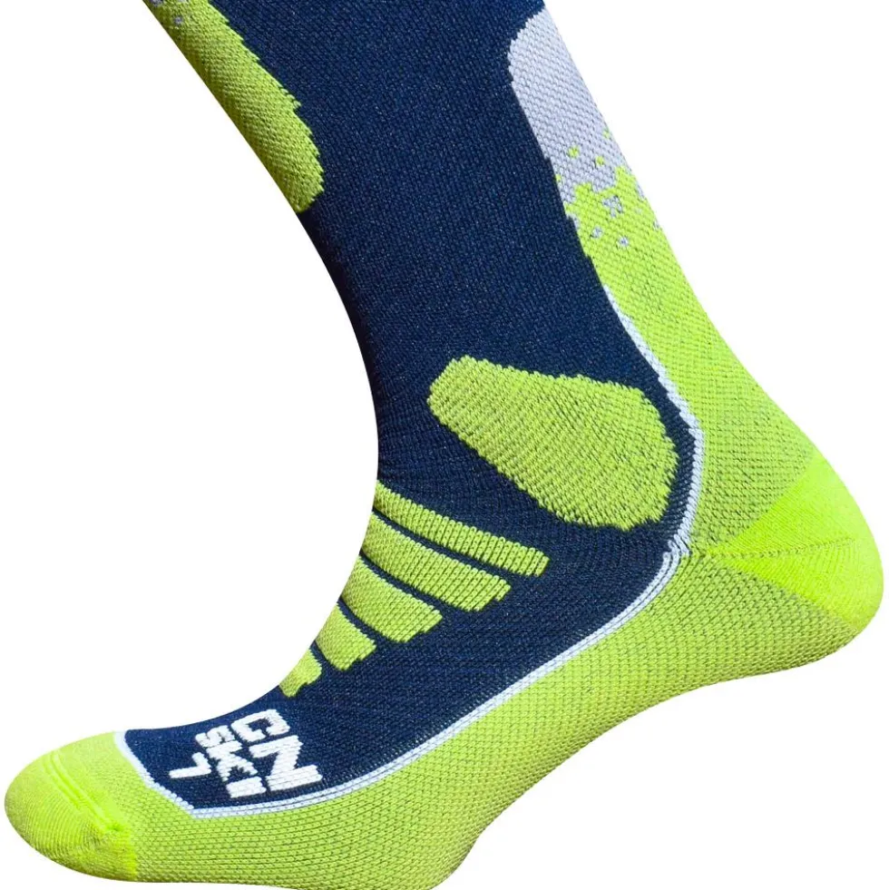 Calze Curlynak Ski Explore Gris Vert Fluo