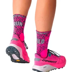 Calze Dynafit Run Wild Crew Socks Pink Glo