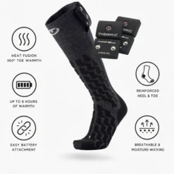Calze Therm-Ic Powersock Set Heat Fusion Uni + S-Pack 700 Black Grey