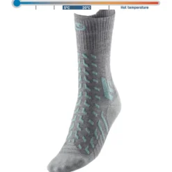 Calze Therm-Ic Trekking Cool Light Crew Lady Gris Clair Turquoise