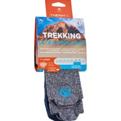 Calze Therm-Ic Trekking Ultra Cool Linen Crew Bleu Marine Gris