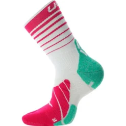 Calze Uyn Runner's Five Woman White Green Fuchsia