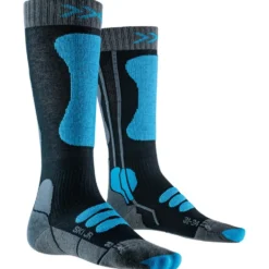 Calze X Socks Ski Junior 4.0 Anthracite Melange Galactic Blue