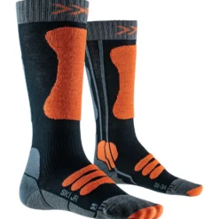 Calze X Socks Ski Junior 4.0 Anthracite Melange X-Orange