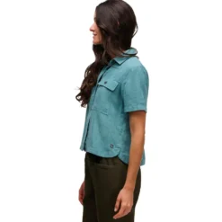 Camicia da trekking Black Diamond W's Scenic Route Short Sleeve Creek Blue Glacier