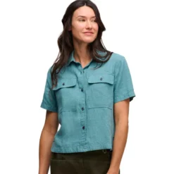 Camicia da trekking Black Diamond W's Scenic Route Short Sleeve Creek Blue Glacier