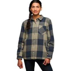 Camicia da trekking Black Diamond W Project Lined Flannel Charcoal Pine Smoke