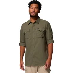 Camicia da trekking Columbia Silver Ridge Utility II Long Sleeve Stone Green