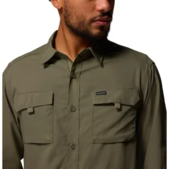 Camicia da trekking Columbia Silver Ridge Utility II Long Sleeve Stone Green