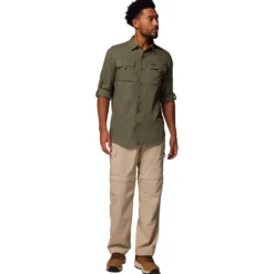 Camicia da trekking Columbia Silver Ridge Utility II Long Sleeve Stone Green