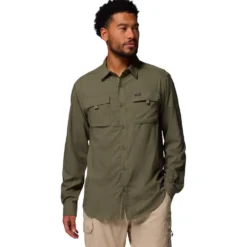 Camicia da trekking Columbia Silver Ridge Utility II Long Sleeve Stone Green