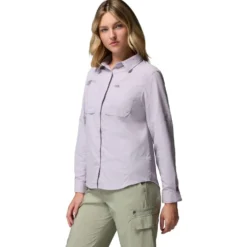 Camicia da trekking Columbia Skien Valley Long Sleeve Lavender Pearl