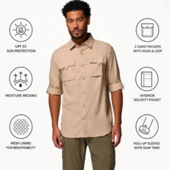 Camicia da trekking Columbia Silver Ridge Utility II Long Sleeve Ancient Fossil