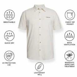 Camicia da trekking Trangoworld Esera DF White Onyx