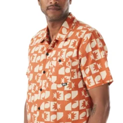 Camicia Picture Mataikona Short Sleeve Shirt Sunset Waves Print