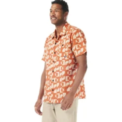 Camicia Picture Mataikona Short Sleeve Shirt Sunset Waves Print