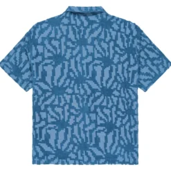 Camicia Picture Spongy Blue Flower Embossed