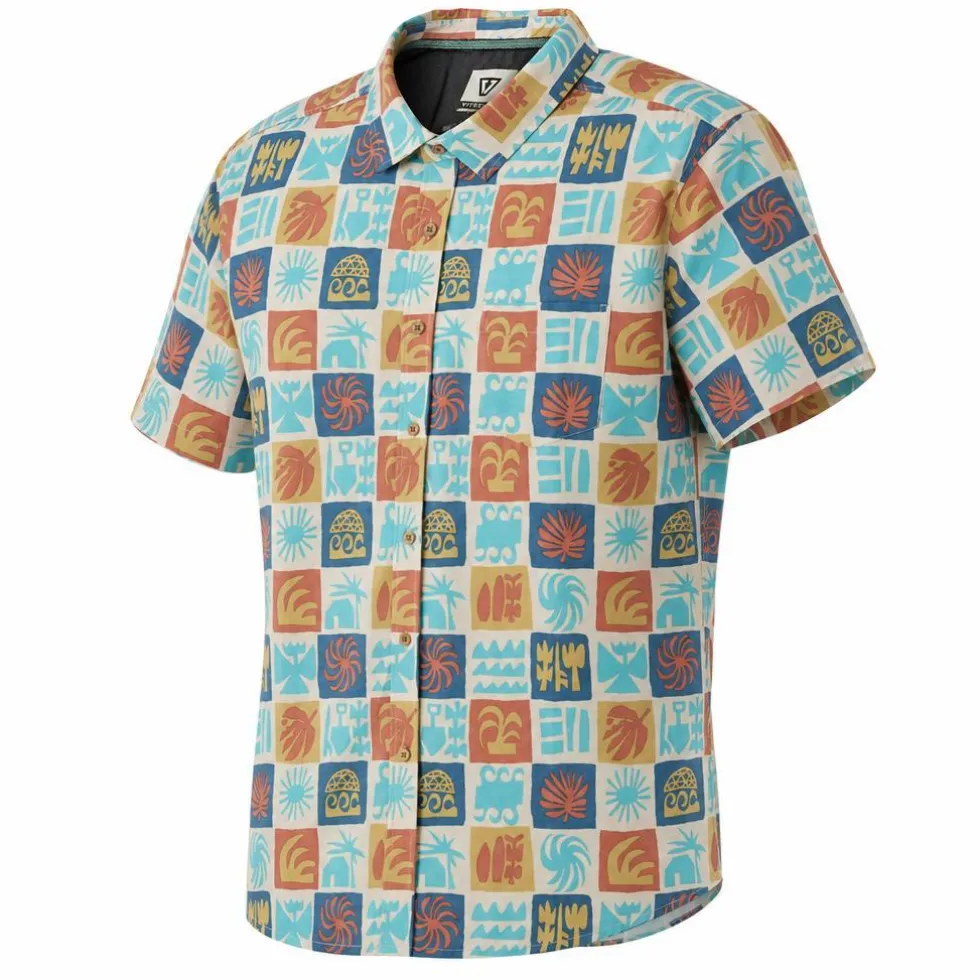 Camicia Vissla Ecology Center Hybrid Eco Short Sleeve Sand