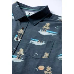 Camicia Vissla Tres Palmas Eco Short Sleeve Shirt Phantom