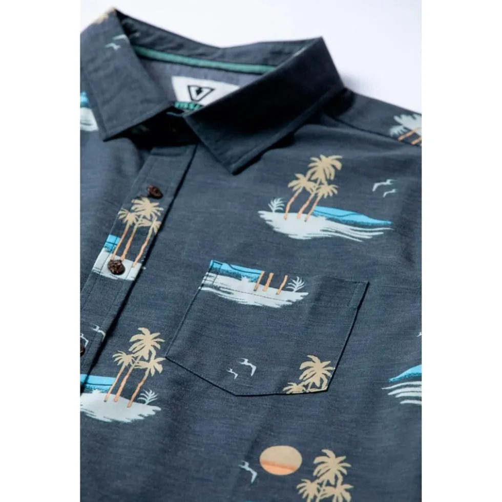 Camicia Vissla Tres Palmas Eco Short Sleeve Shirt Phantom