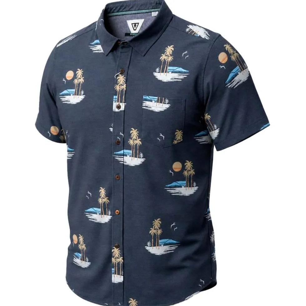 Camicia Vissla Tres Palmas Eco Short Sleeve Shirt Phantom