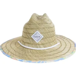 Cap Hurley Women Diamond Straw Hat Canvas