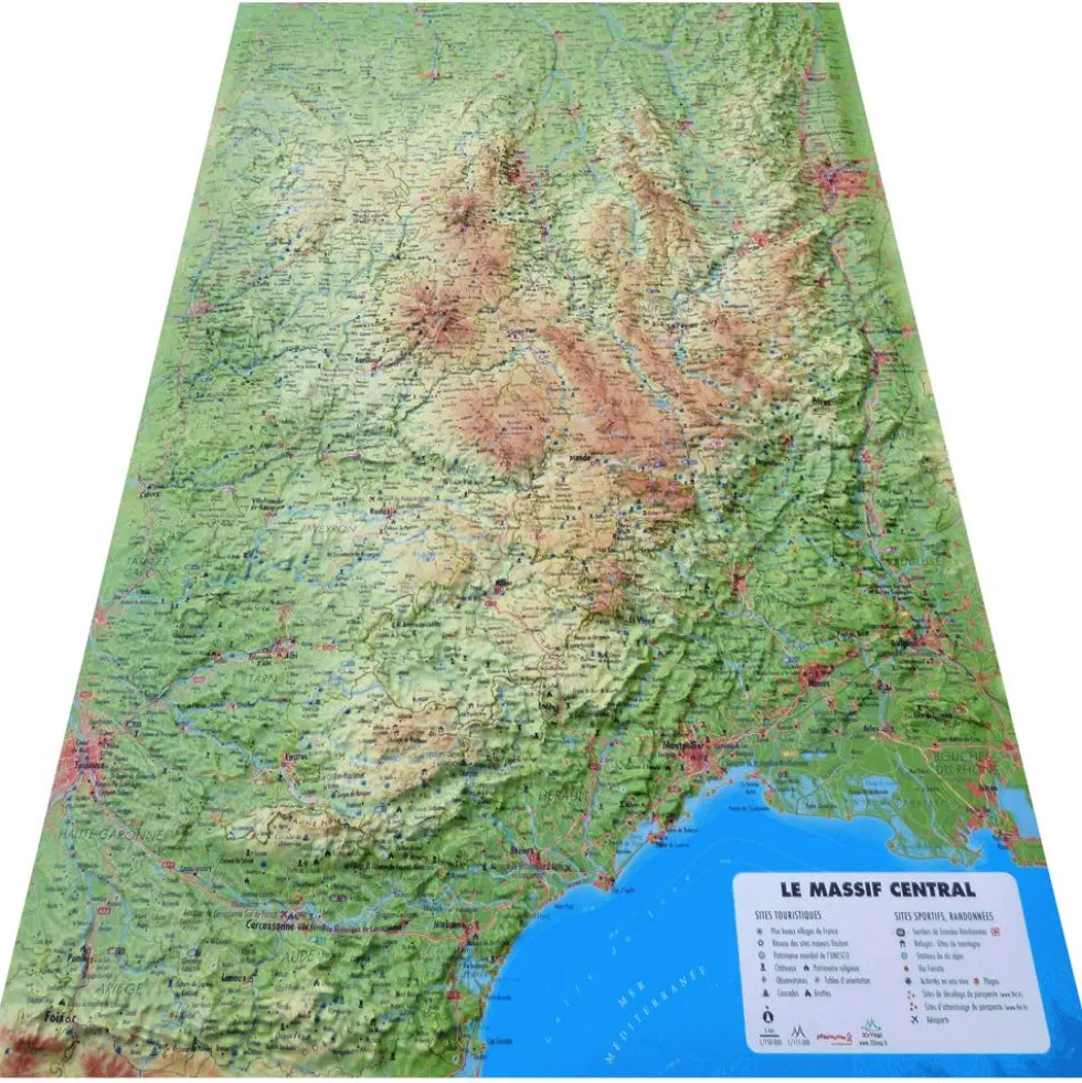 Carte 3D 3DMAP Le Massif Central