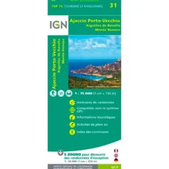 Carte IGN Ajaccio Porto-Vecchio Aiguilles de Bavella Monte Renoso