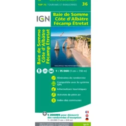 Carte IGN Baie de Somme Cote D'albatre Fecamp Etretat