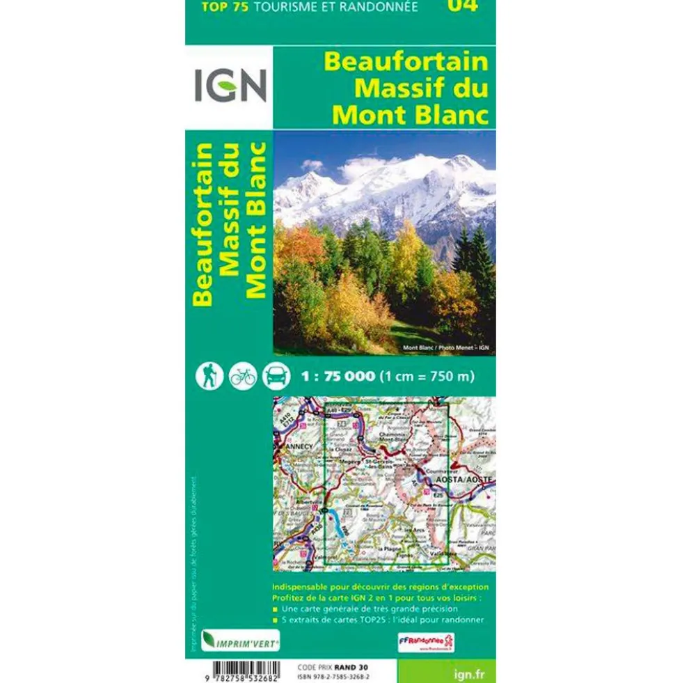 Carte IGN Beaufortain Massif du Mont Blanc
