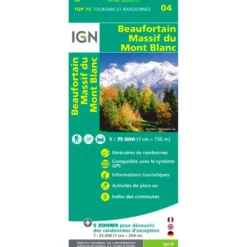 Carte IGN Beaufortain Massif du Mont Blanc