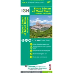 Carte IGN Entre Leman et Mont-Blanc Chablais Faucigny