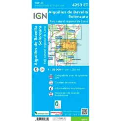 Carte IGN 4253ET Aiguilles de Bavella, Solenzara, Parc naturel régional de Corse