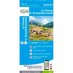 Carte IGN 3430ET la Clusaz, le Grand-Bornand